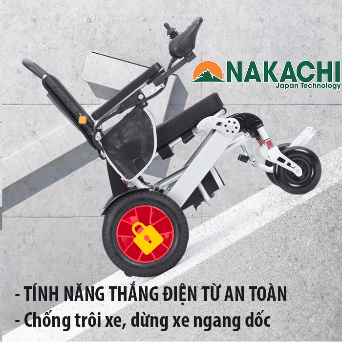 tính năng thắng điện từ xe lăn điện NC-001